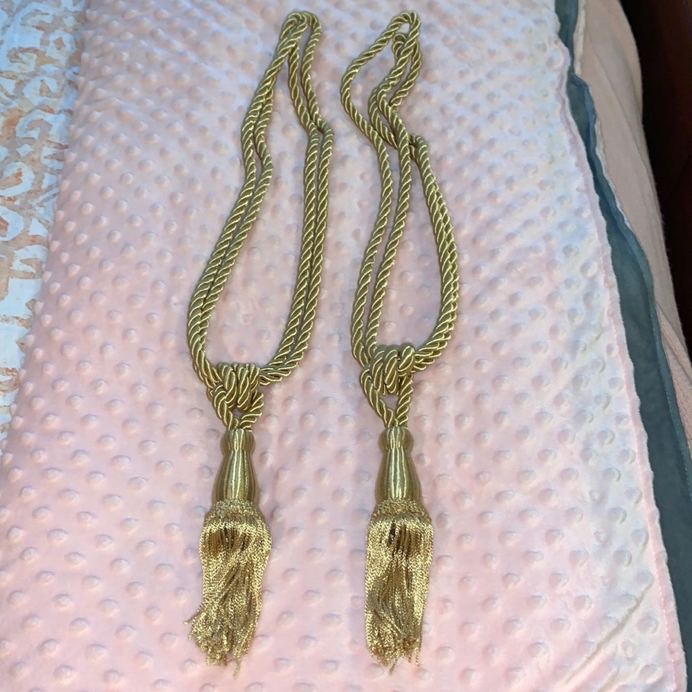 Gold Rope Tassel Curtain Tie Backs